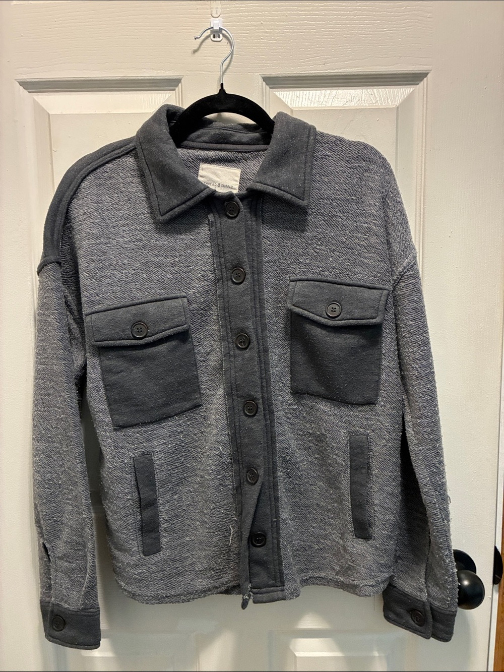 Thread & Supply Grey Button-Up knit Jacket
